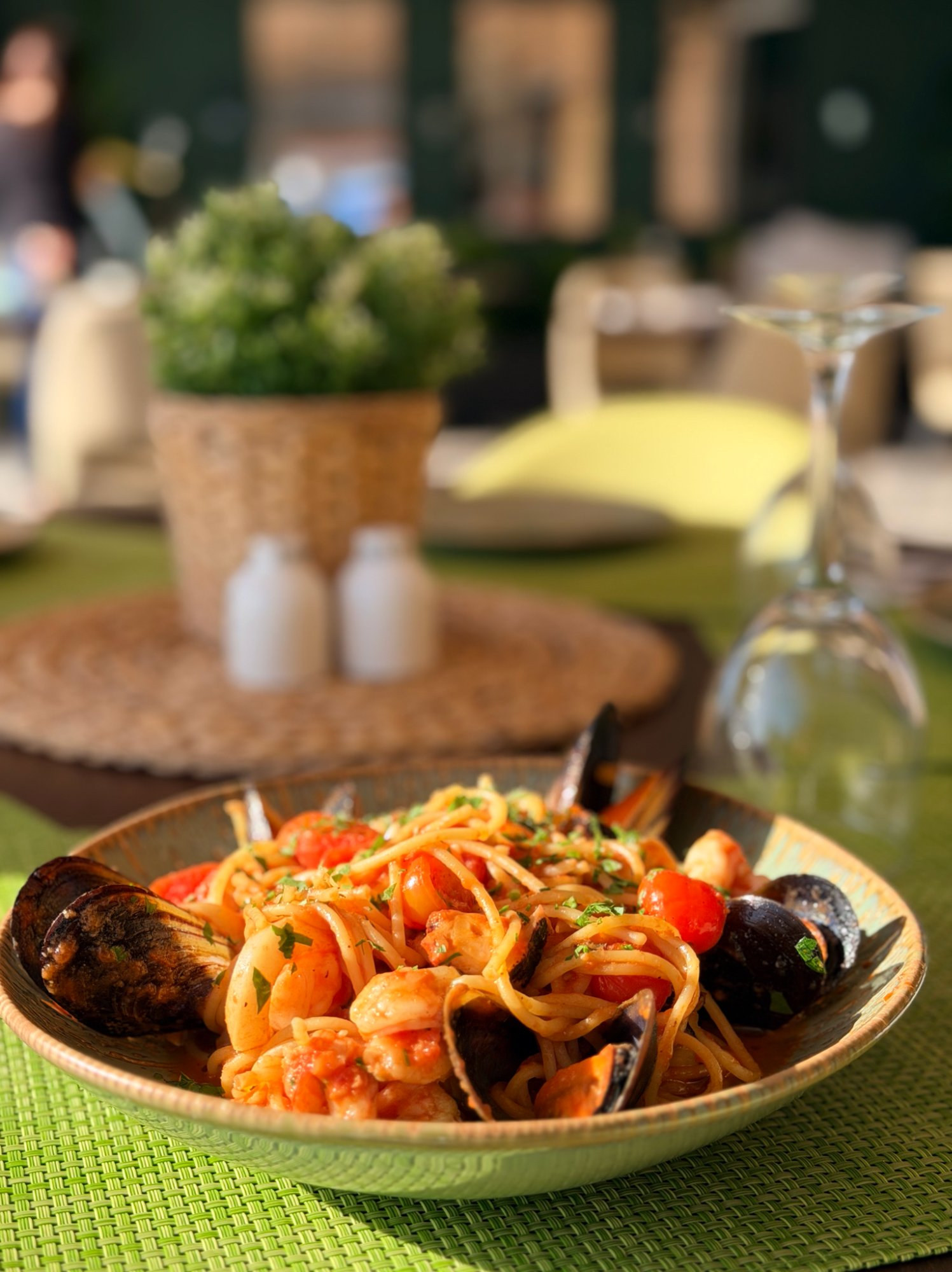 Spaghetti frutti di mare at La Familia Tenerife